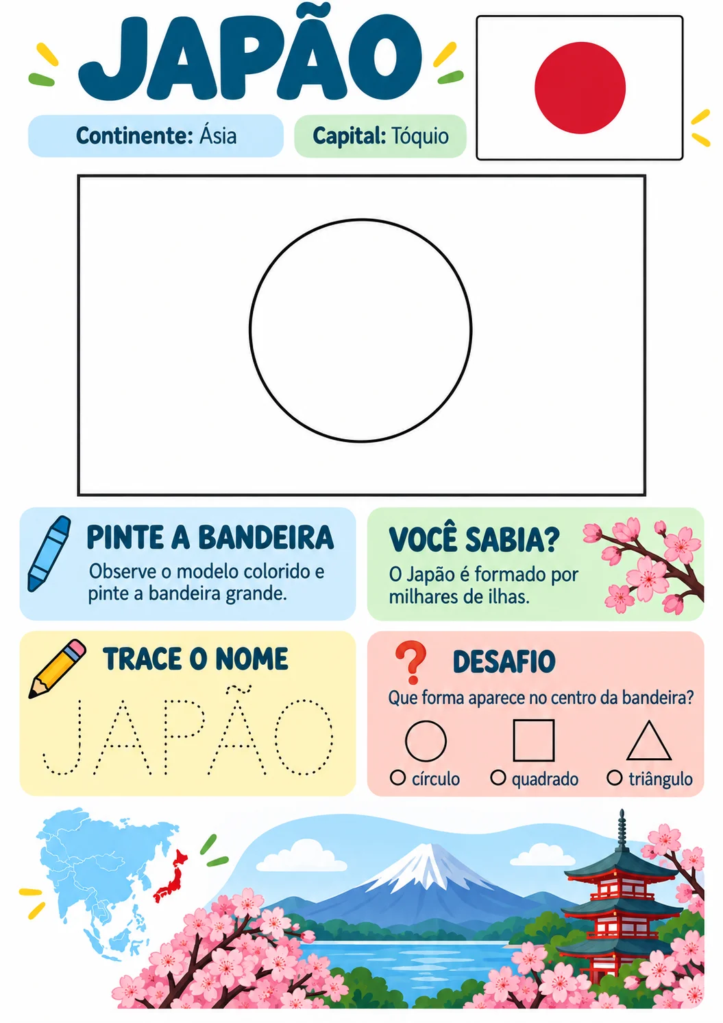 Página real da atividade educativa sobre o Japão
