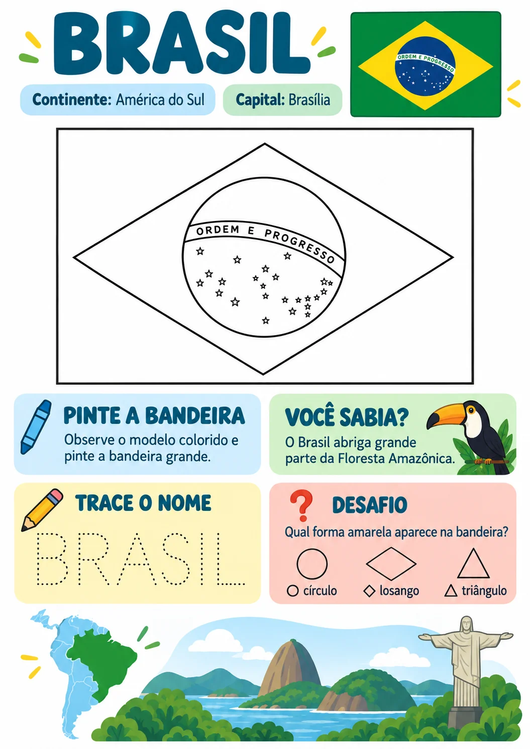 Página real da atividade educativa sobre o Brasil